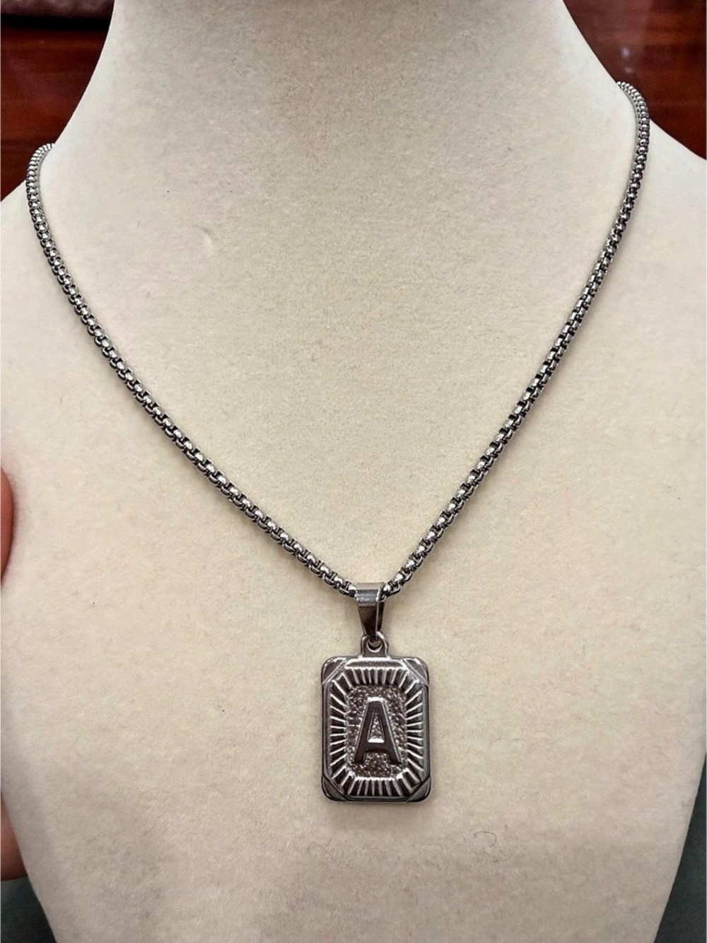 Silver-Tone Initial A Pendant Necklace